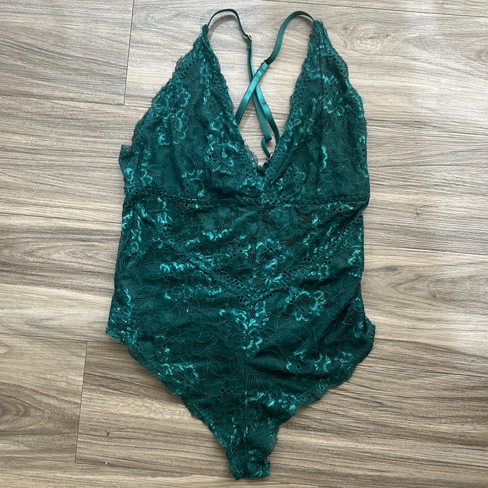 Green lace bodysuit/teddy